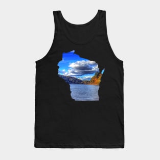 Wisconsin State Outline (Devil's Lake State Park) Tank Top